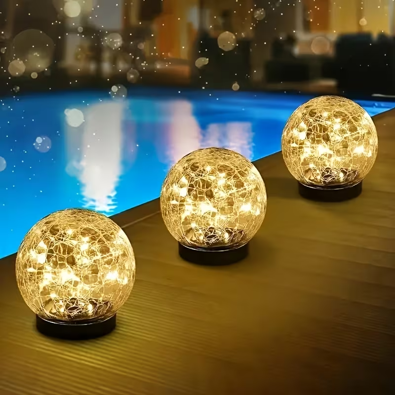 Last day up to 70% OFF - Cracked Glass Solar Garden Lights | LED Outdoor Pathway Lights for Yard Lawn Decor