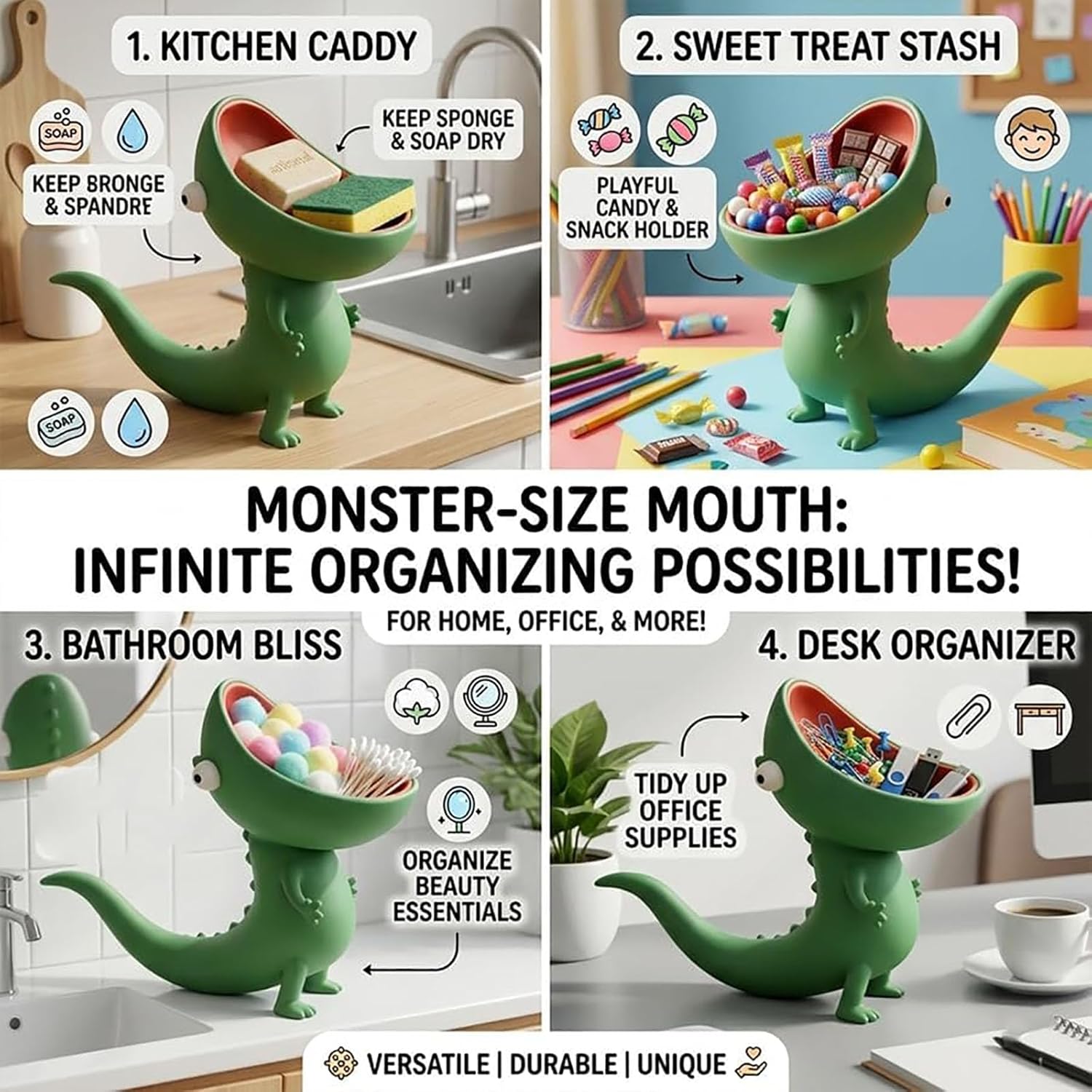 Lizard Soap Holder – Odor-Free Resin, Built-in Drainage, No More Mushy Soap