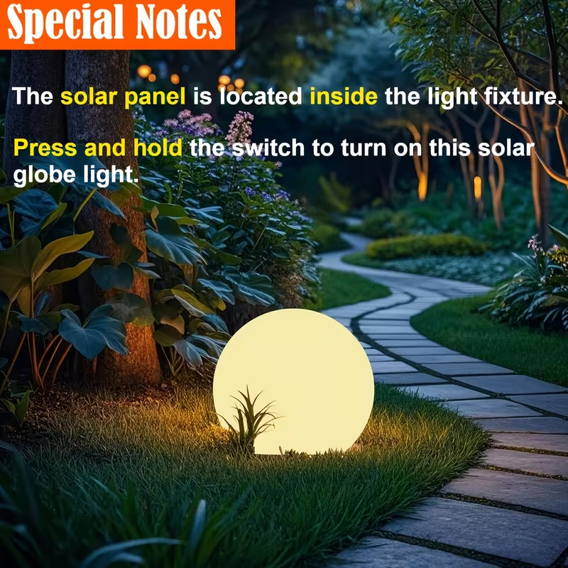 Last Day Up To 70% Off｜8'' RGB Solar Globe Lights, 16 Colors Changing Waterproof Garden Light with Remote