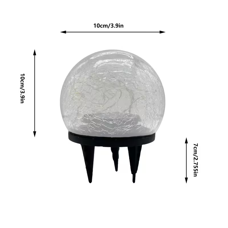 Last day up to 70% OFF - Cracked Glass Solar Garden Lights | LED Outdoor Pathway Lights for Yard Lawn Decor
