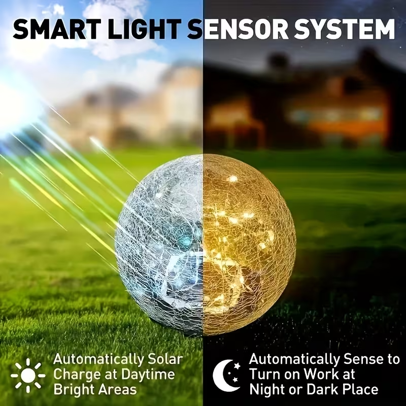 Last day up to 70% OFF - Cracked Glass Solar Garden Lights | LED Outdoor Pathway Lights for Yard Lawn Decor
