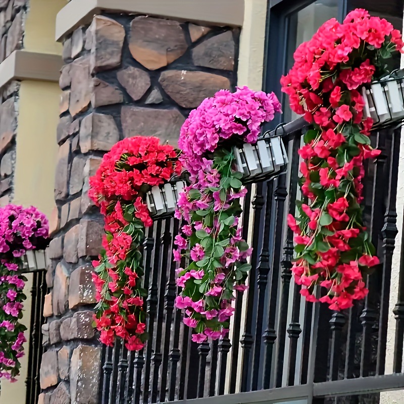 2-Pack Realistic Artificial Violet Hanging Flower Vines | Lifelike Trailing Garland for Wedding & Garden