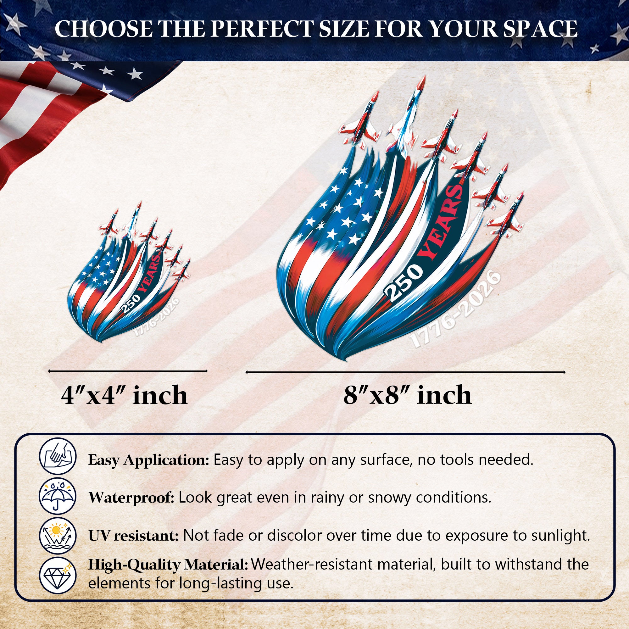 🔥 LIMITED TIME OFFER - Flag Fighter Jet High Quality UV DTF 3D Decal