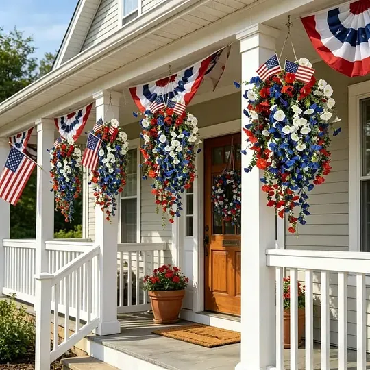 Last day up to 60% OFF✨Independence Day Hot Sale❤🤍💙 🇺🇸 Red, White & Blue Flowers for America’s 250th – Perfect for Porch & Party 💐