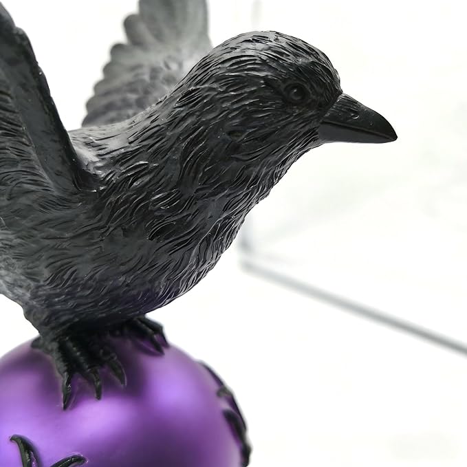 Last Day Up To 70% Off 🖤 Gothic LED Lamp, Mysterious Hollow Raven Sculpture With Glowing Orb, 3D Moonlight Lantern Decor For Gothic & Halloween Lovers