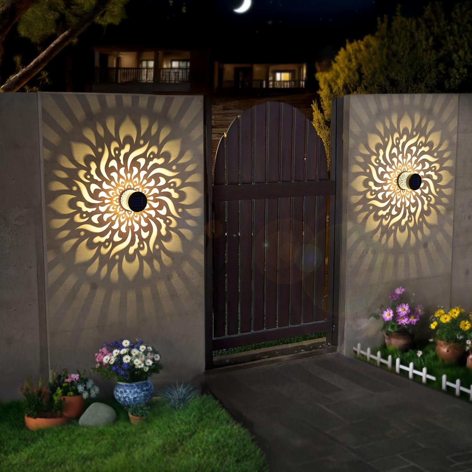 🔥Last day up to 56% OFF🔥Solar Mandala Projector Light Patio Ambient Decor