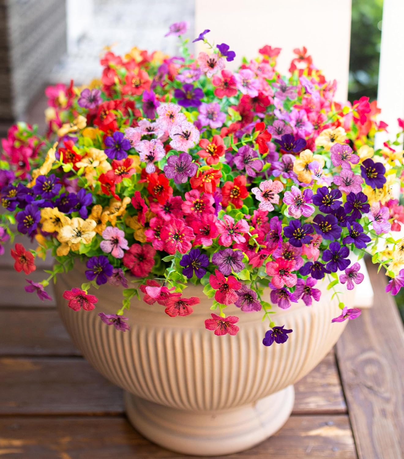 Last day up to 60% off 🔥 12 Bundles HyeFlora Daisy & Eucalyptus – Realistic, UV Resistant, Perfect for Porch 🌼🏡
