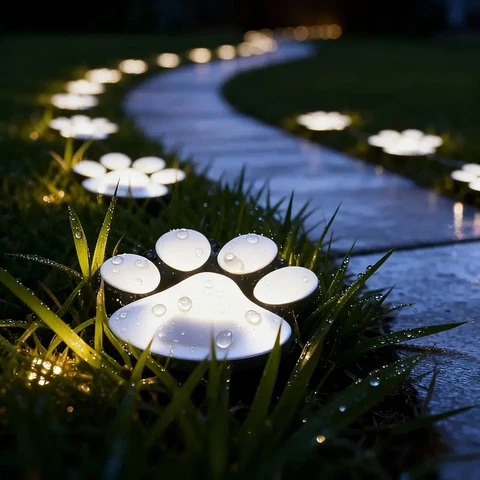 Get 49% OFF🌟 Solar Paw Print Garden Lights – Waterproof LED Outdoor Pathway Lamps (4 Packs)