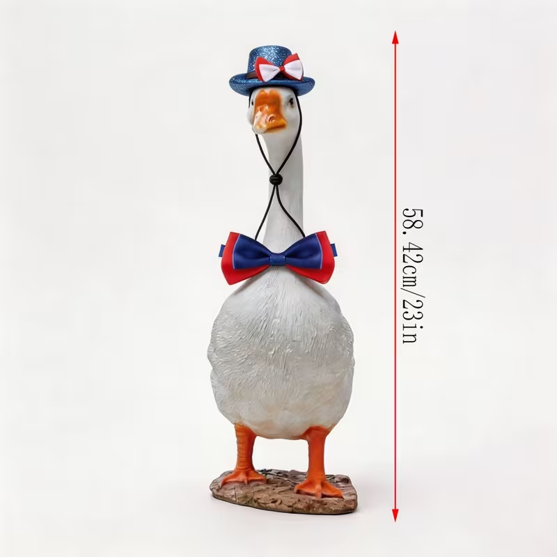 Last Day Up To 70% Off - 3PCS Stars & Stripes Tutu Skirt & Mini Hat Set | 4th of July Lawn Goose Outfit for 23 Inch Porch Goose Statue