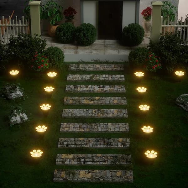 Get 49% OFF🌟 Solar Paw Print Garden Lights – Waterproof LED Outdoor Pathway Lamps (4 Packs)