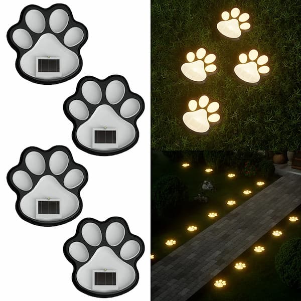 Get 49% OFF🌟 Solar Paw Print Garden Lights – Waterproof LED Outdoor Pathway Lamps (4 Packs)