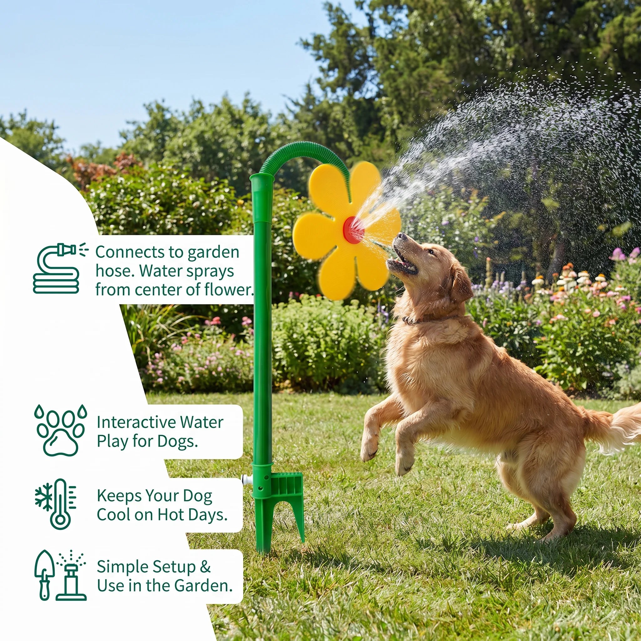 Up to 50% off🎉Get yours before they're gone – 💧Spinning Sunflower Sprinkler for Dogs