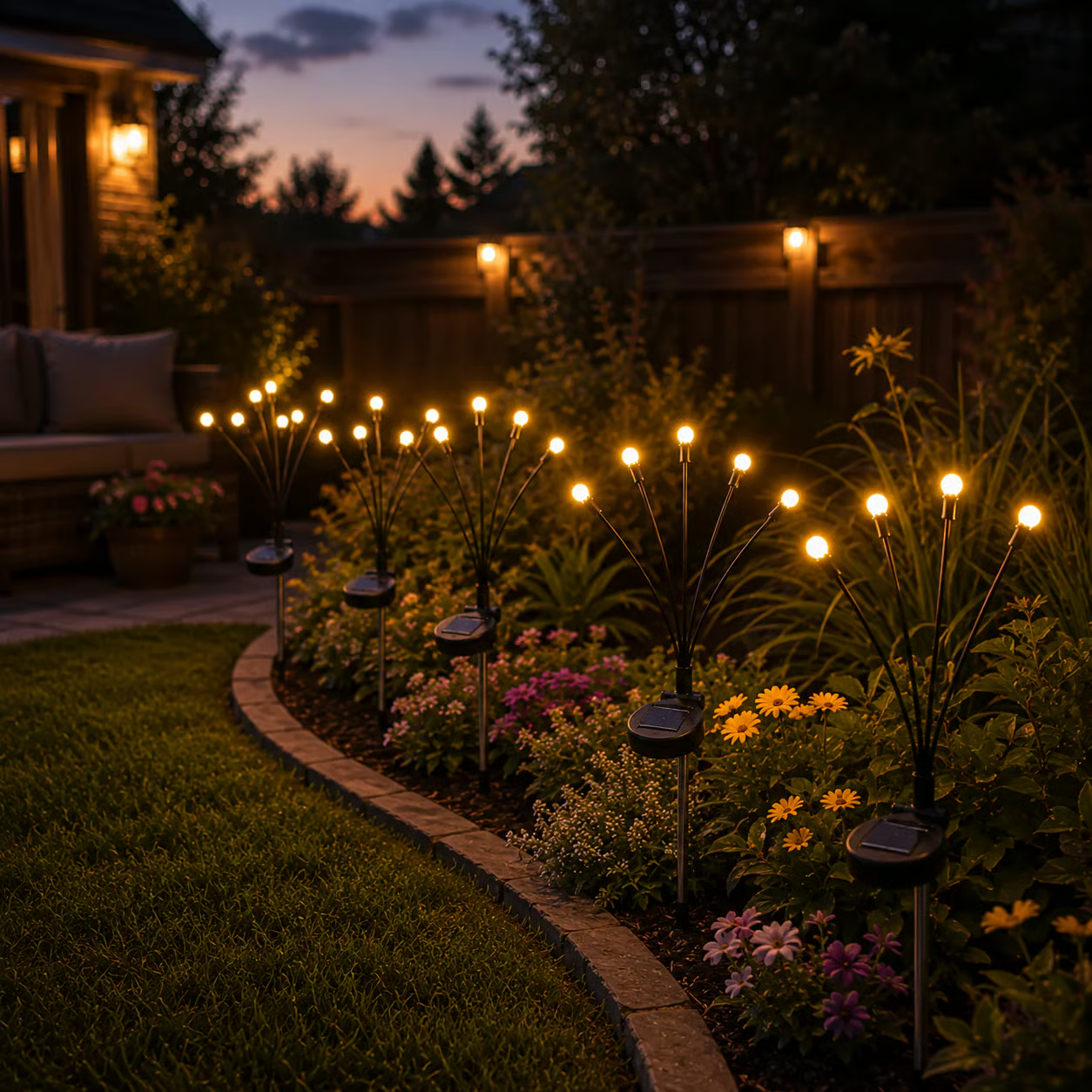 🎉🌈Last day 49% OFF - 🔥Outdoor Solar Firefly Lights, 4/8 Pack Waterproof Garden Stake Lights with Auto Dusk-to-Dawn Glow