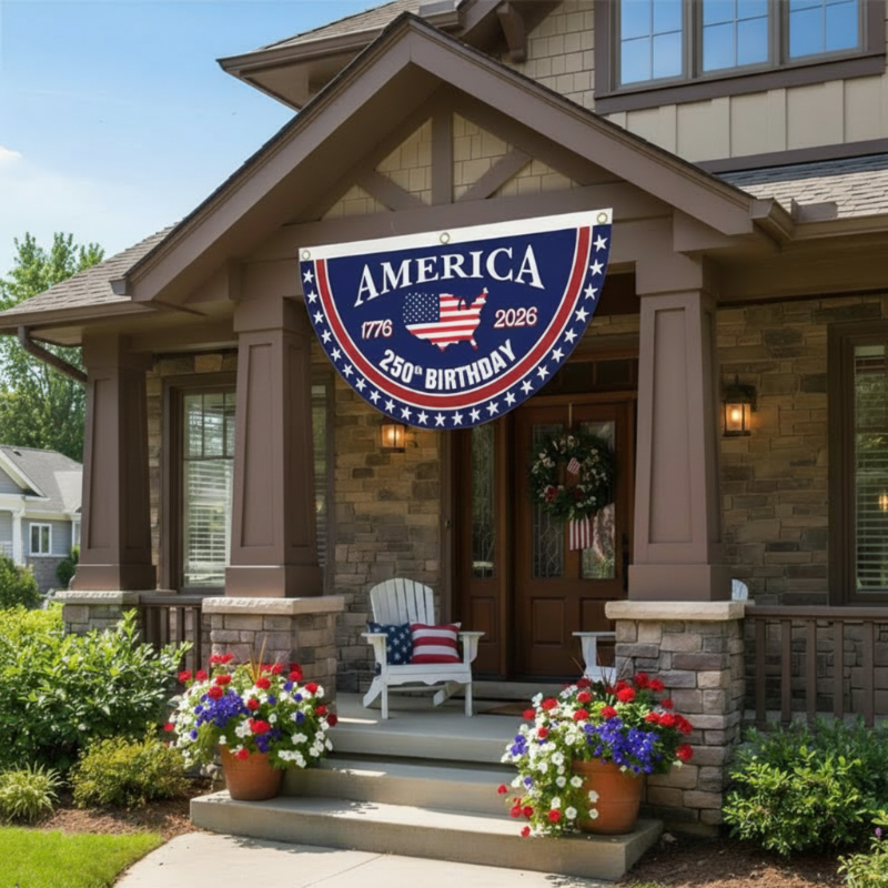 🎉Last day 49% OFF - 🗽USA 250th Anniversary Flag Half Round Banner🦅