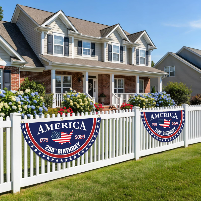 🎉Last day 49% OFF - 🗽USA 250th Anniversary Flag Half Round Banner🦅