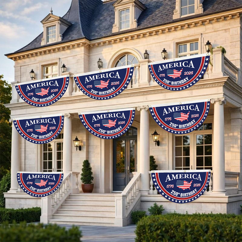 🎉Last day 49% OFF - 🗽USA 250th Anniversary Flag Half Round Banner🦅