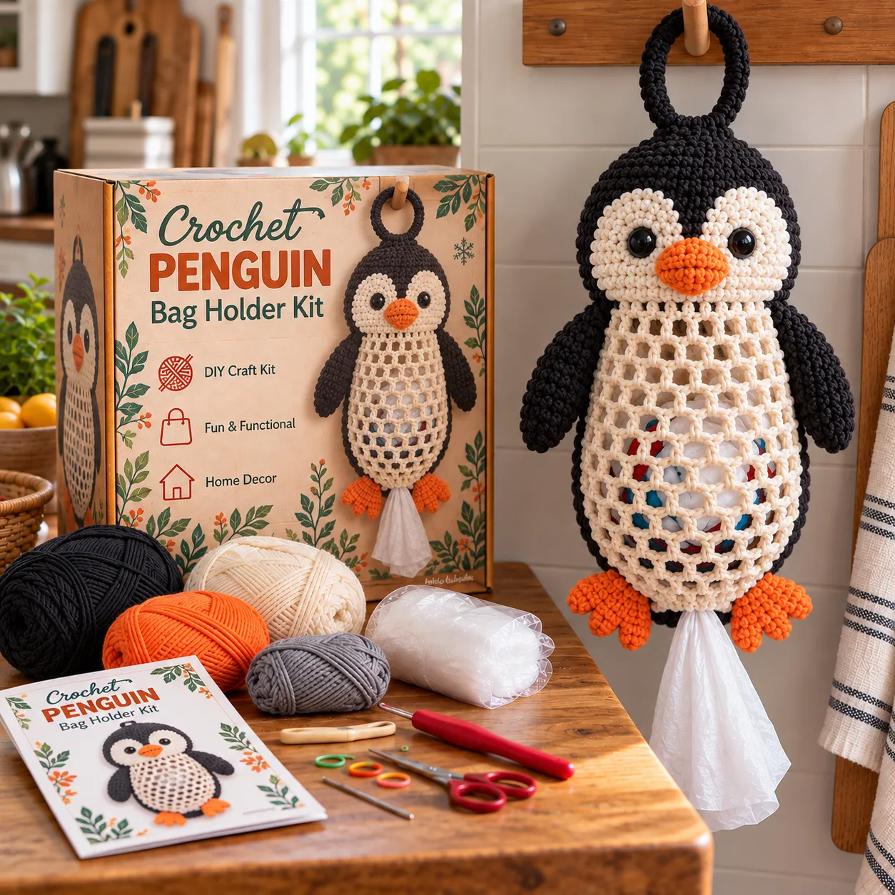 🔥 Last Day 49% OFF 🐰 Crochet Animal Bag Holder DIY Kit – Cute & Functional Hanging Storage Craft Kit