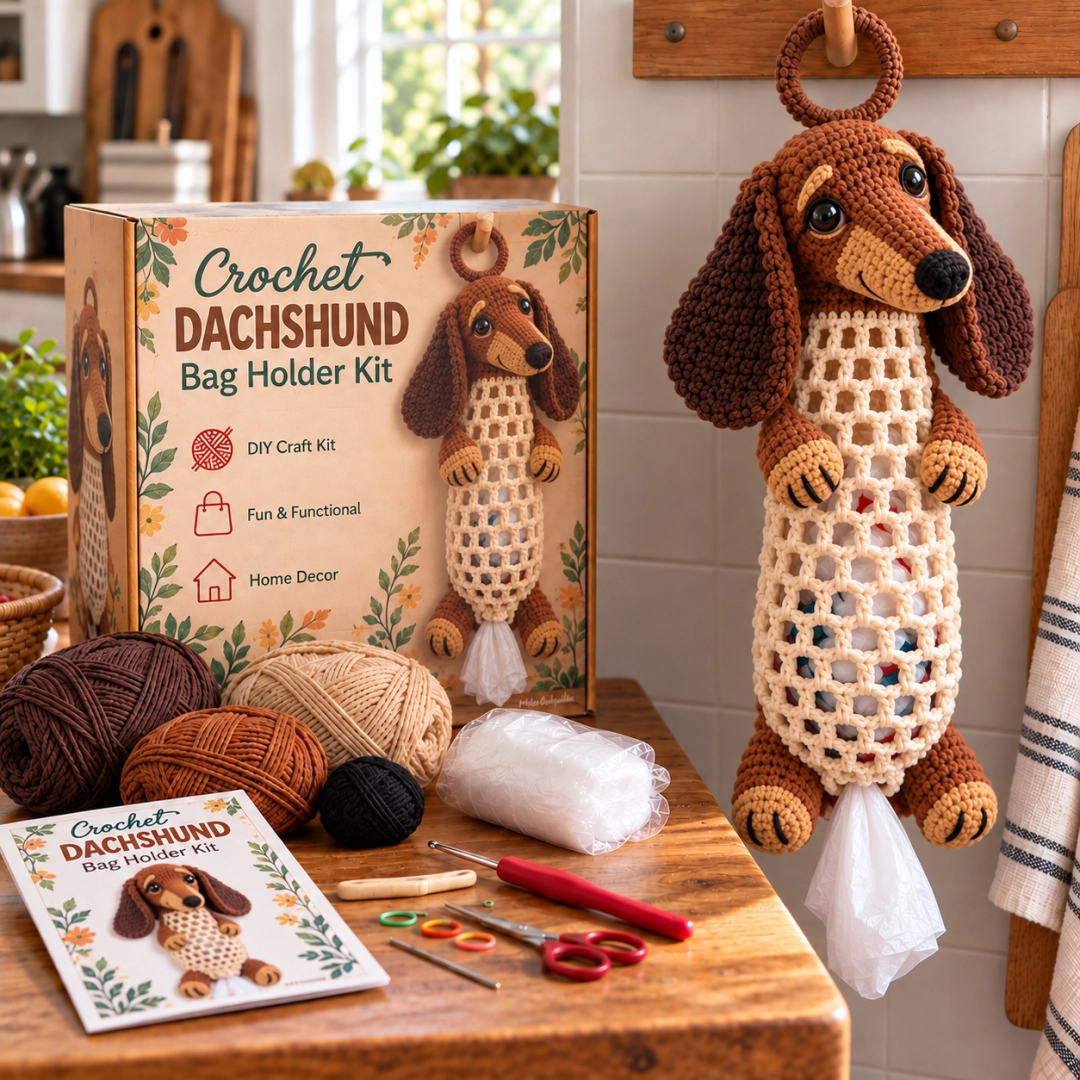 🔥 Last Day 49% OFF 🐰 Crochet Animal Bag Holder DIY Kit – Cute & Functional Hanging Storage Craft Kit