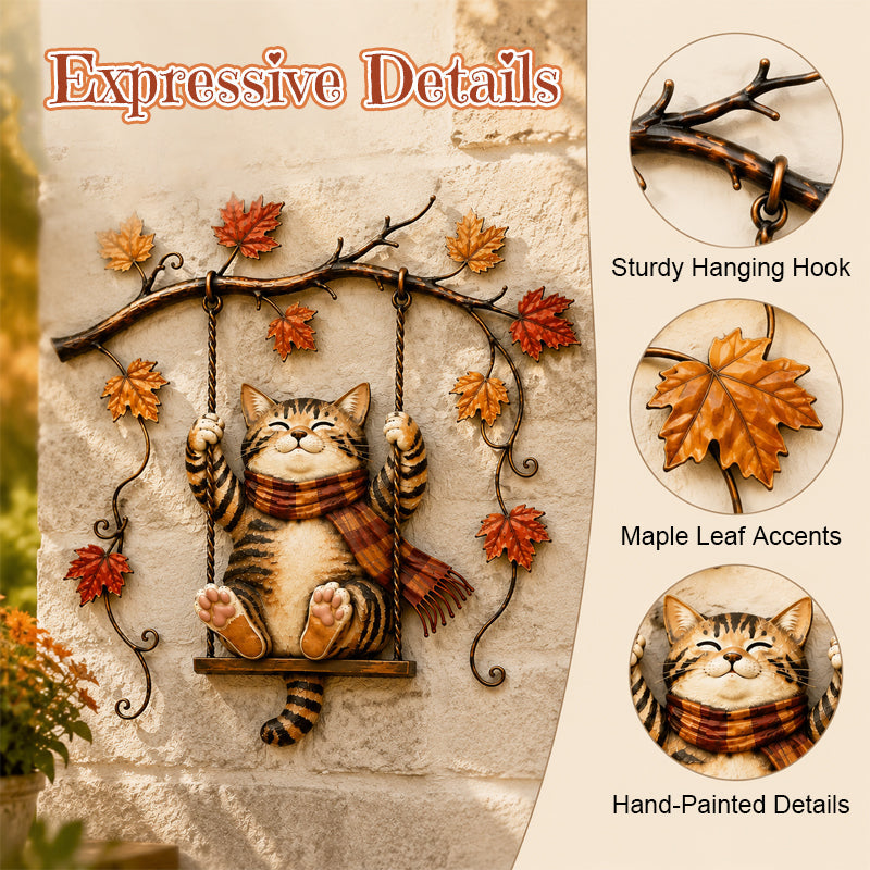 🔥 Last Day 70% OFF 🍁 Autumn Cat Metal Wall Decor🐱