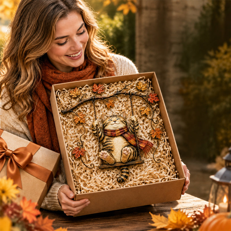 🔥 Last Day 70% OFF 🍁 Autumn Cat Metal Wall Decor🐱
