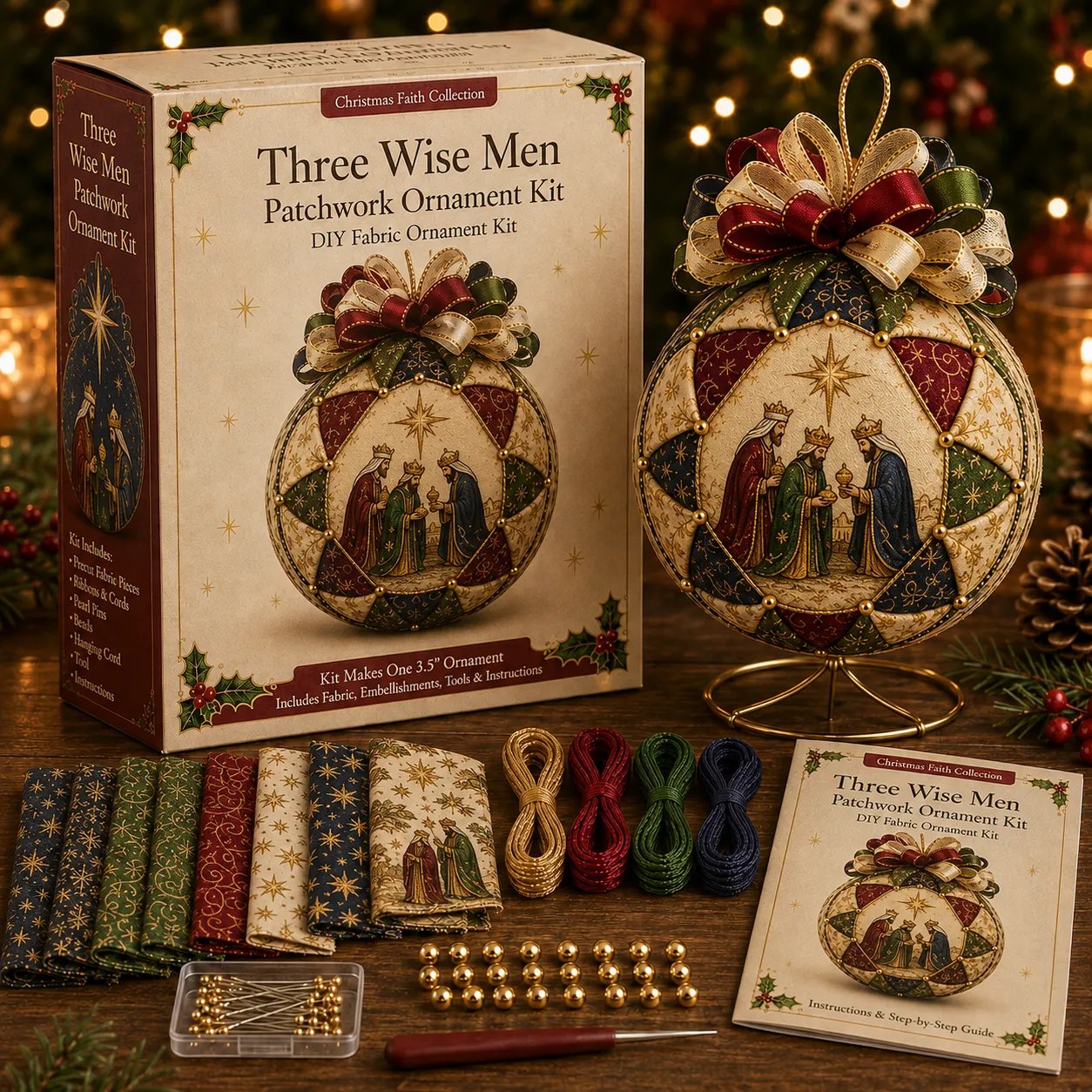 🔥LAST DAY 49% OFF⛪ Christmas Nativity Patchwork Ornament DIY Kit