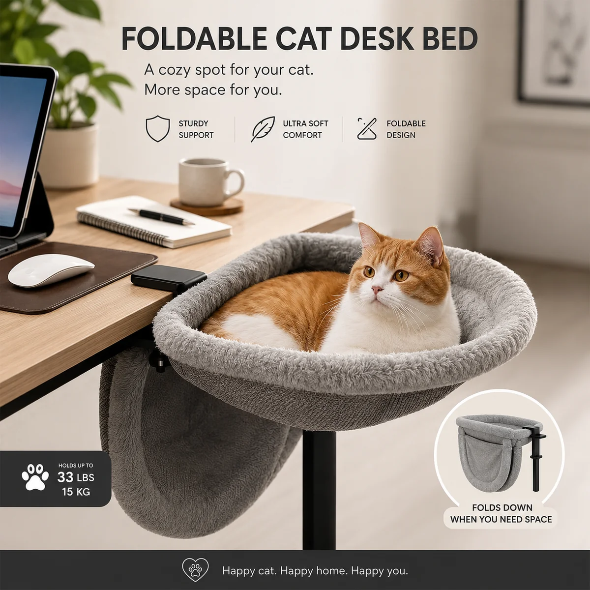 Foldable Cat Desk Bed