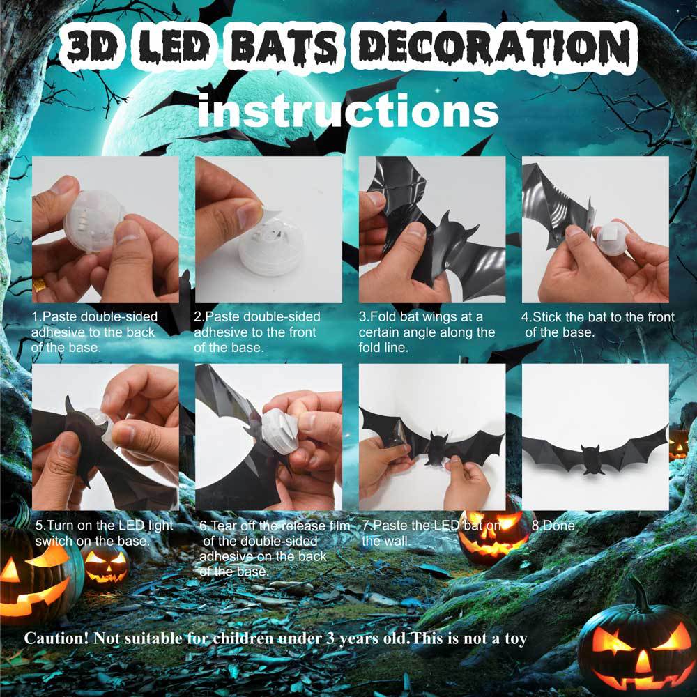 🔥LAST DAY 49% OFF✨Halloween LED Bat Night Light Wall Decor🦇