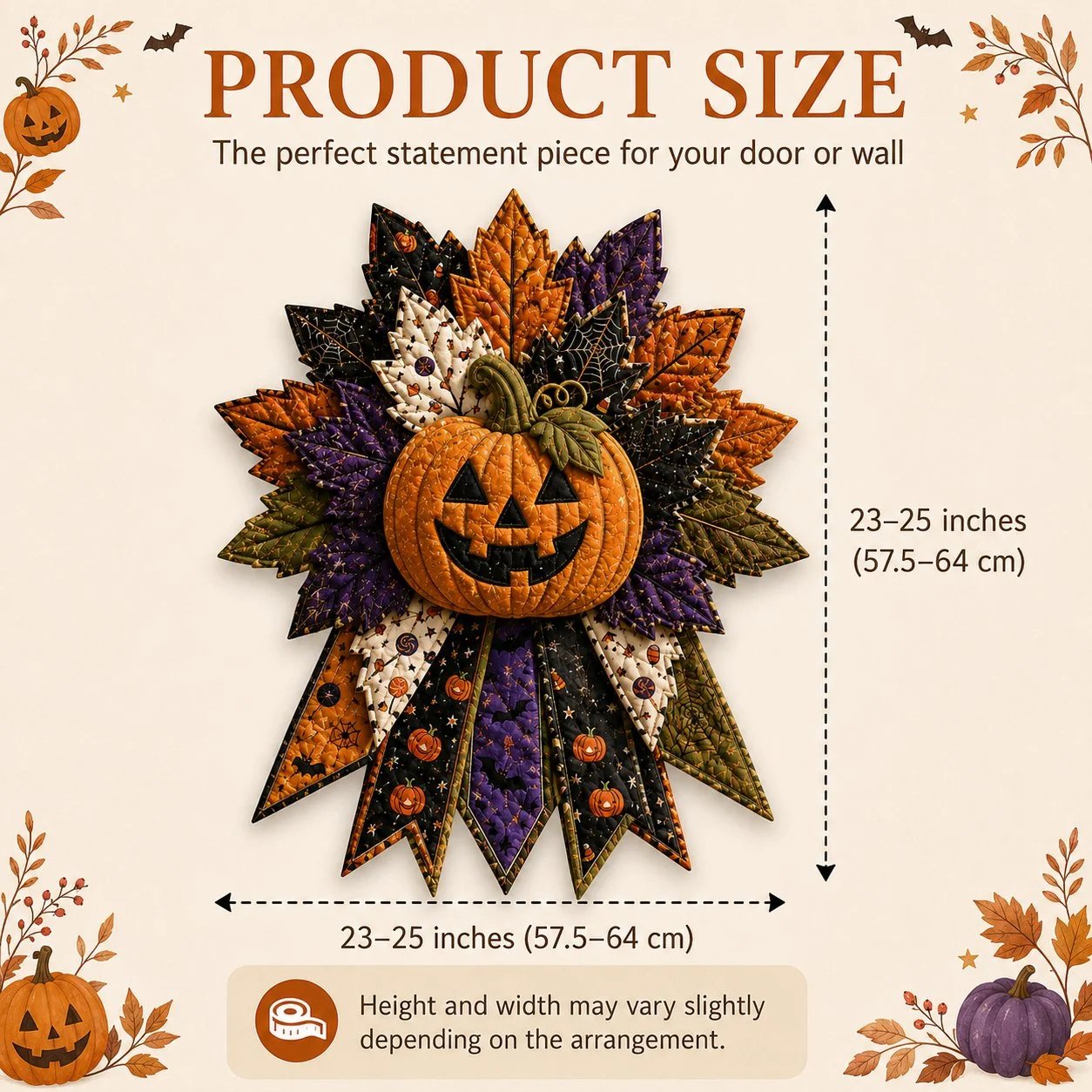 🔥LAST DAY 49% OFF🎃 Beginner-Friendly Oversized Halloween Character Quilted Door Hanger Sewing Kit💕