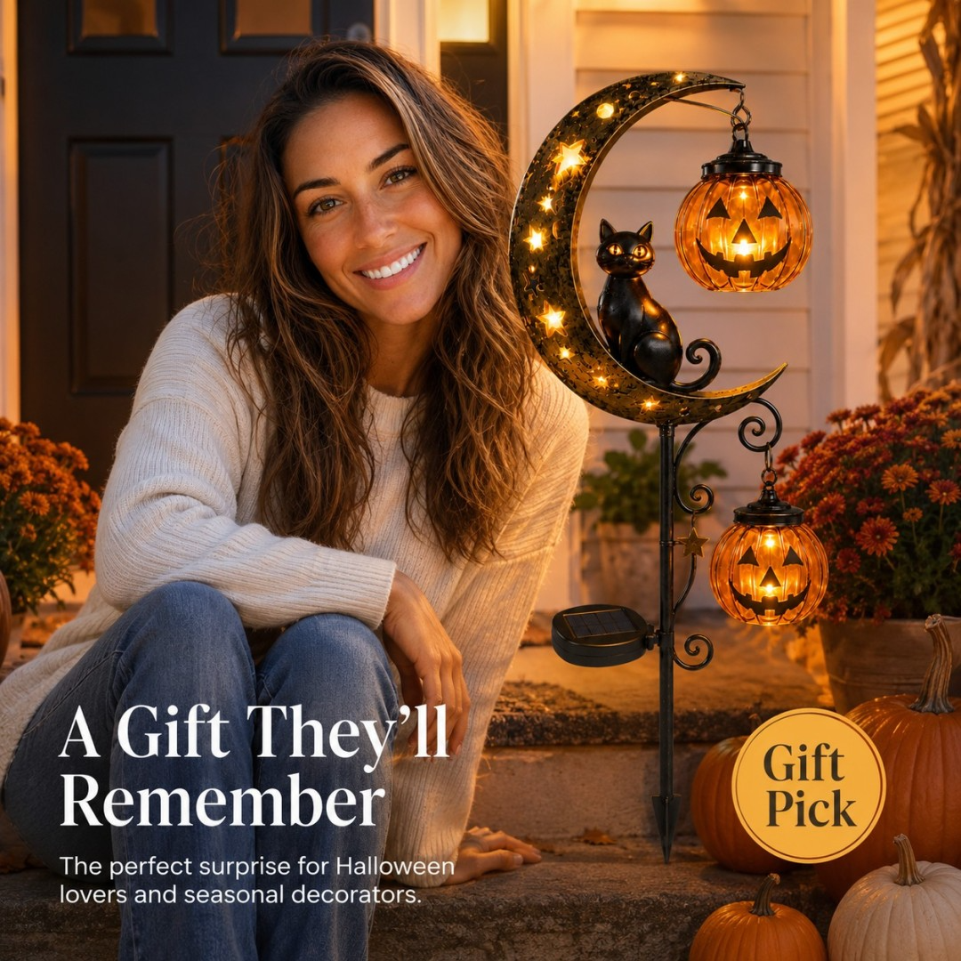 🎃Halloween Early Bird Special Sale 49% OFF-Pumpkin Moon Garden Stake Light
