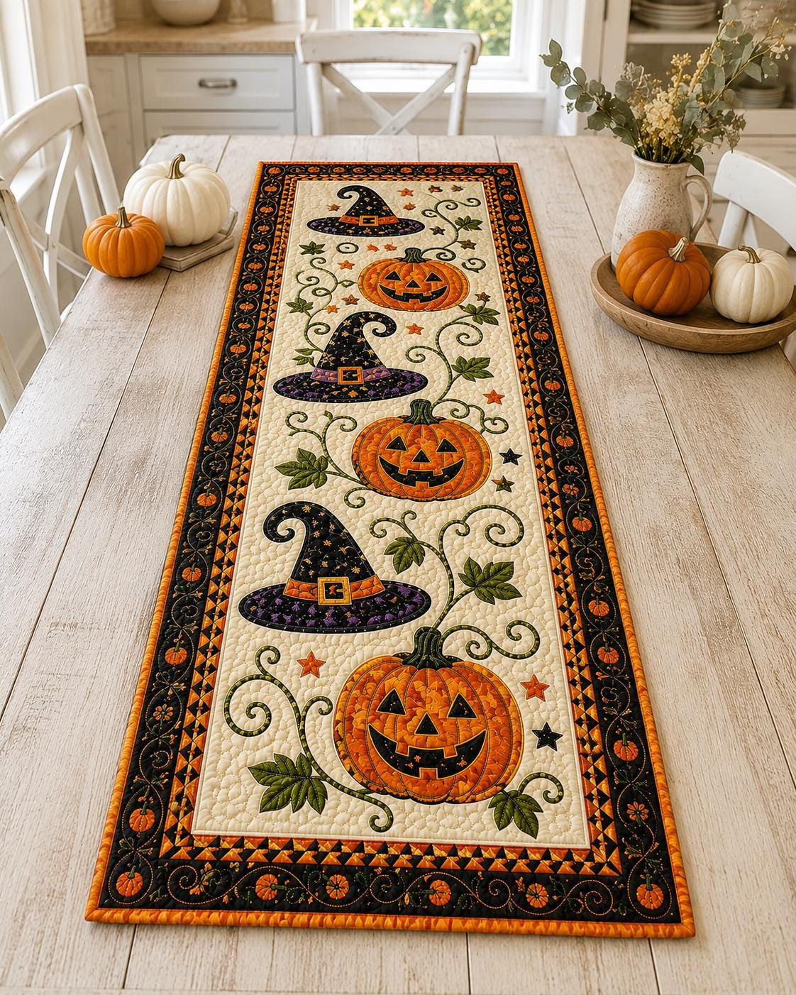 🔥LAST DAY 52% OFF🎃Halloween Quilted Table Runner–Cozy Fall Decor in Seconds