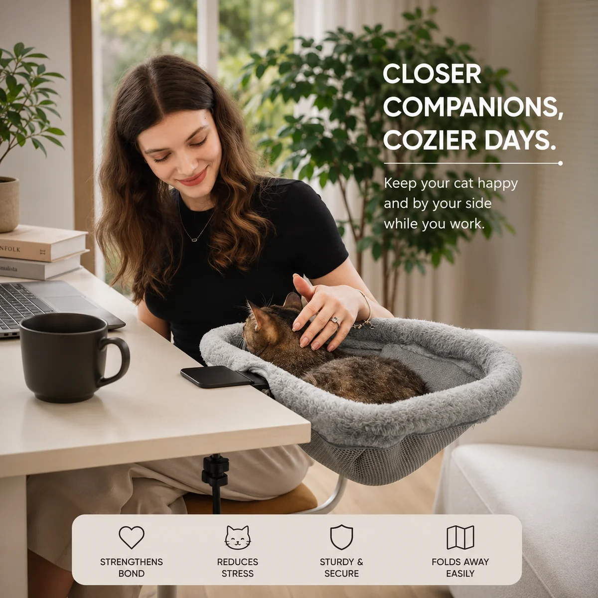 Foldable Cat Desk Bed