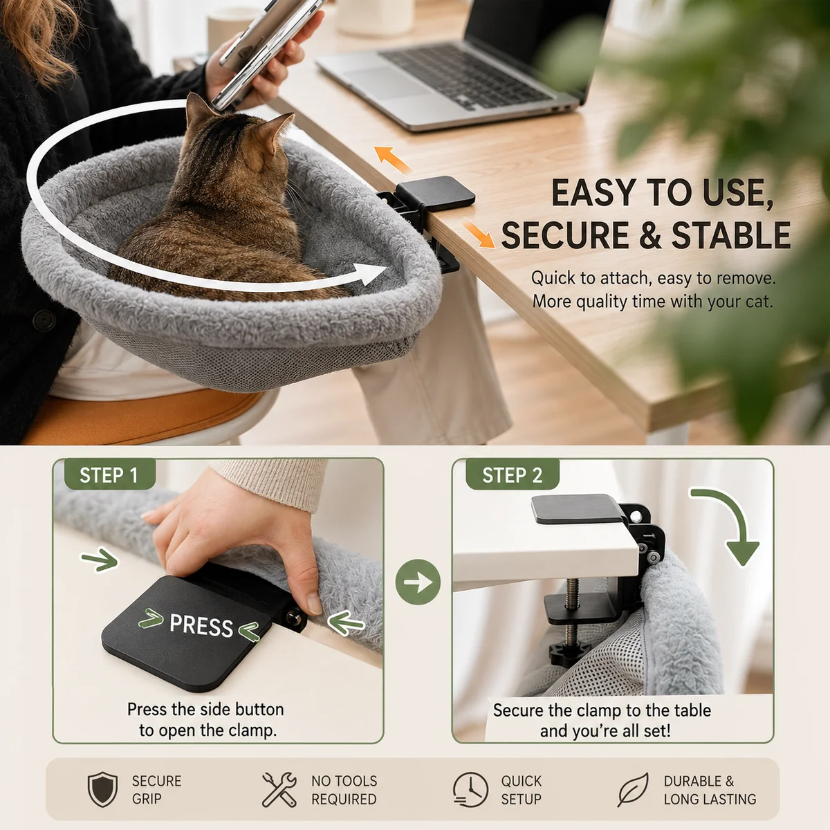 Foldable Cat Desk Bed