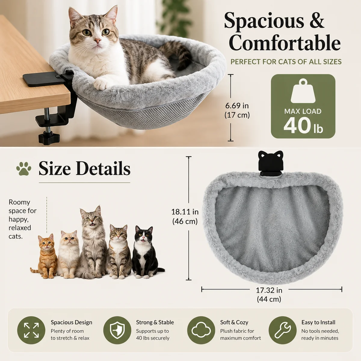 Foldable Cat Desk Bed