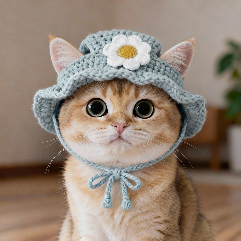 Hand-crocheted pet hats - Cute knitted hats for cats and dogs