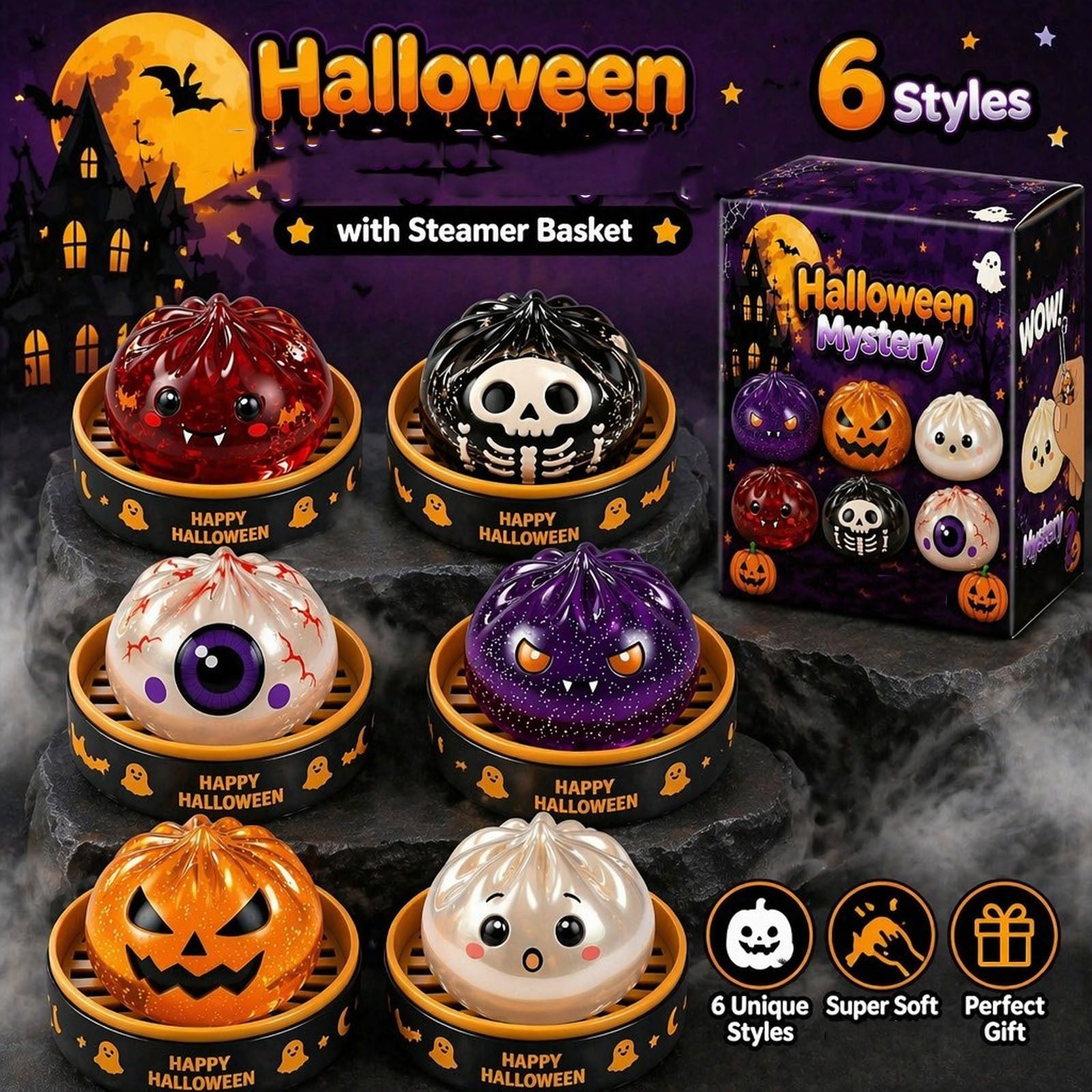 🔥Halloween Ghost Squishy Stress Relief Toy – Soft Squeeze Sensory Mochi Toy👻