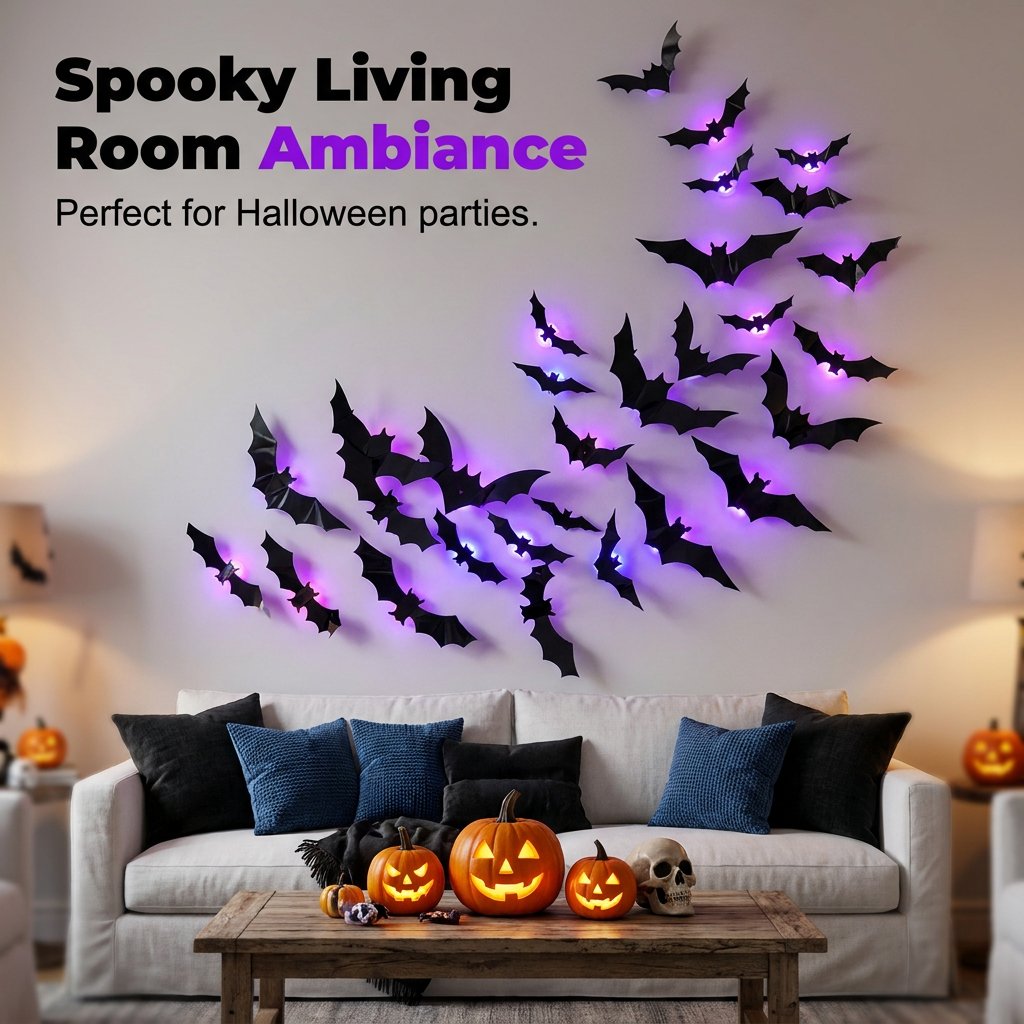 🔥LAST DAY 49% OFF✨Halloween LED Bat Night Light Wall Decor🦇
