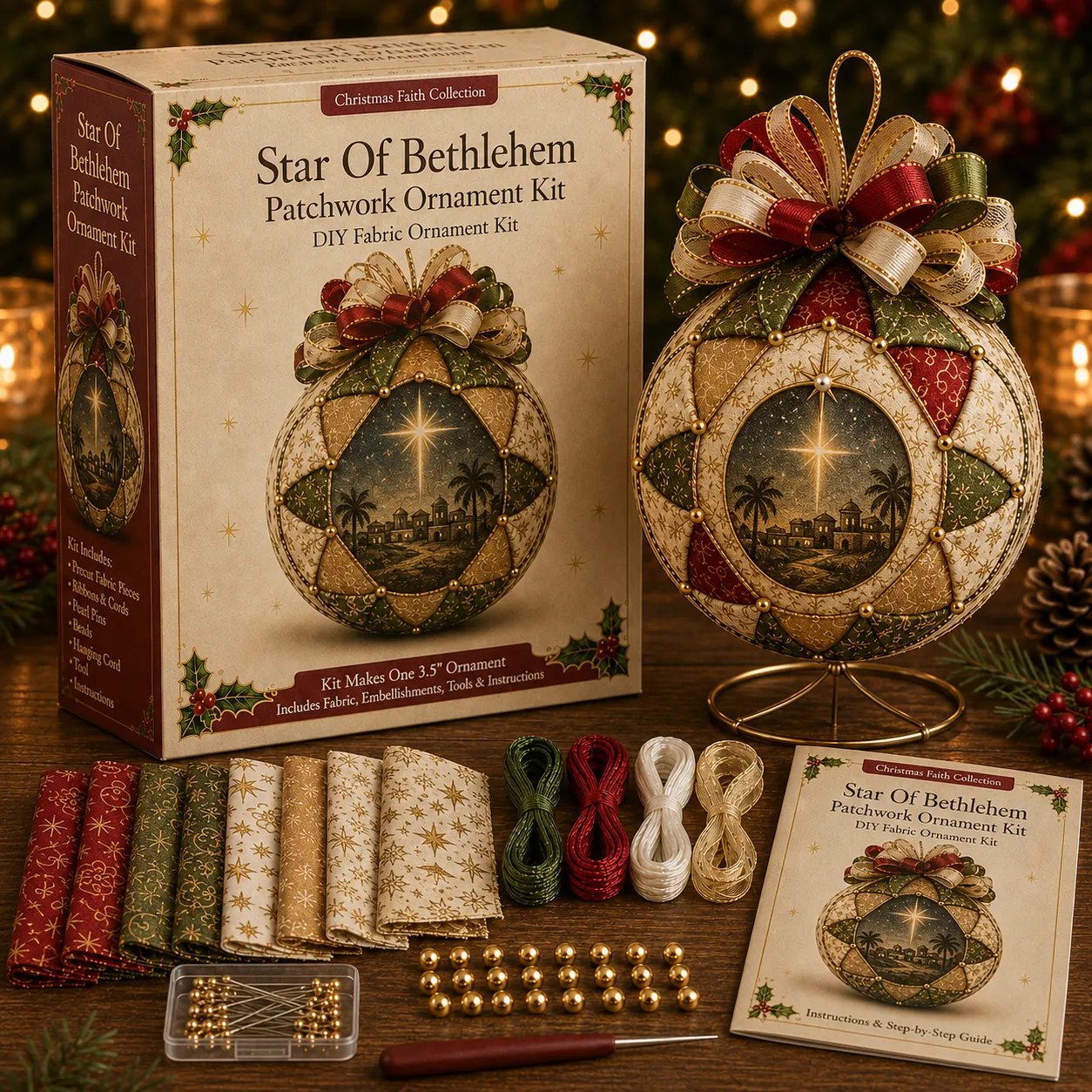 🔥LAST DAY 49% OFF⛪ Christmas Nativity Patchwork Ornament DIY Kit