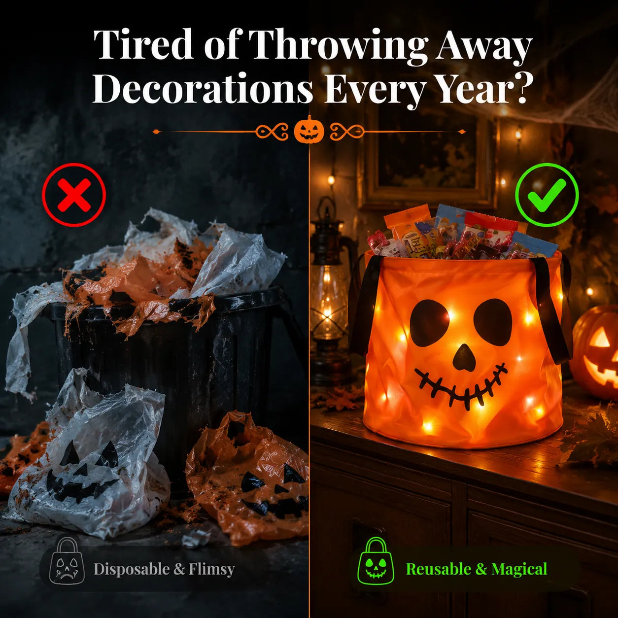 🔥LAST DAY 52% OFF🎃Reusable LED Halloween Treat Bags🎃