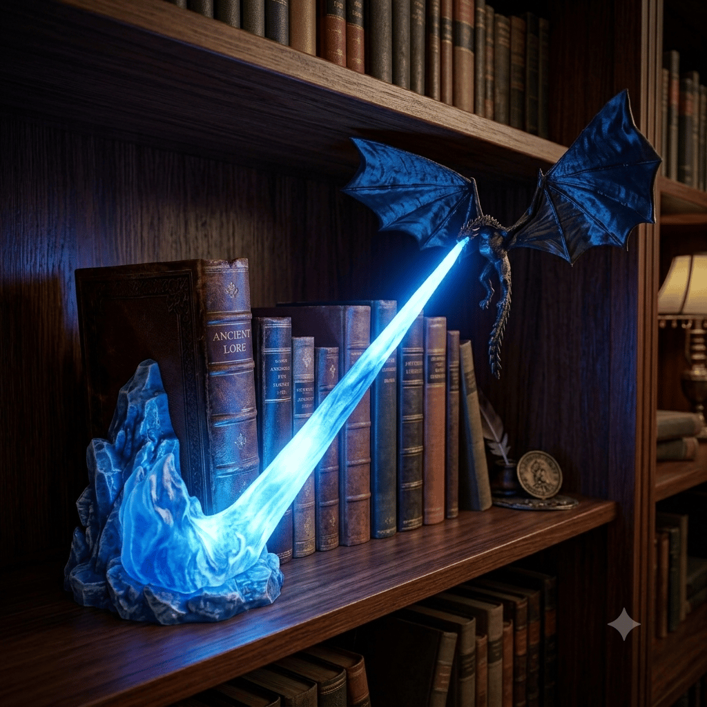 🔥LAST DAY 49% OFF🐉Fire Breathing Dragon Bookshelf Decor Lamp🔥