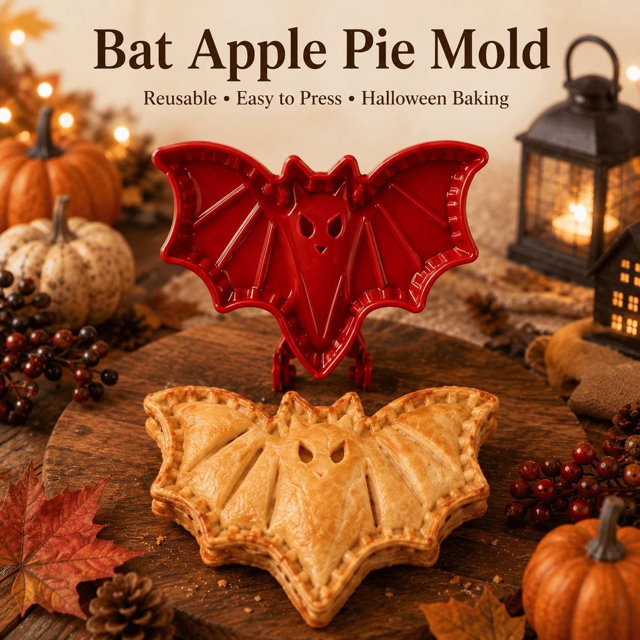🔥LAST DAY 52% OFF🎃 Halloween Mini Pie Mold Set–8 Spooky Designs for Easy Festive Baking