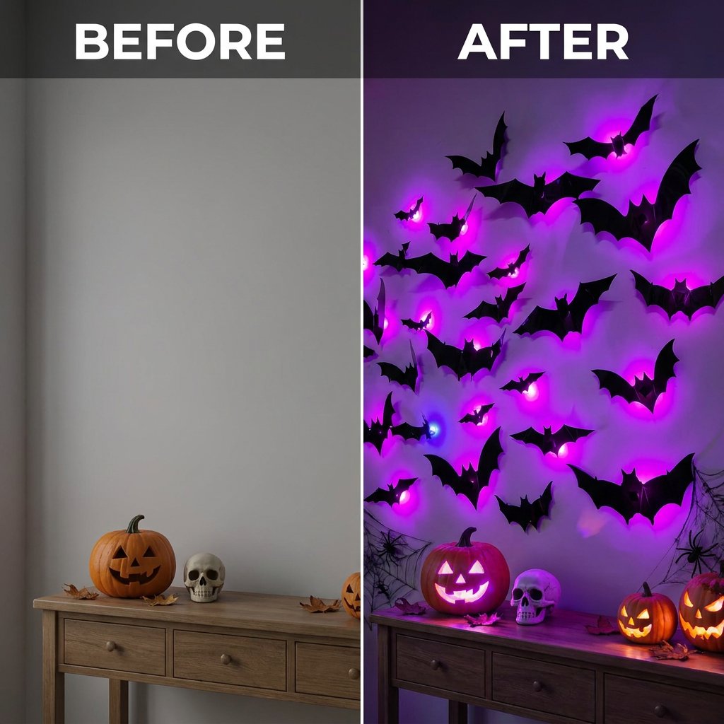 🔥LAST DAY 49% OFF✨Halloween LED Bat Night Light Wall Decor🦇