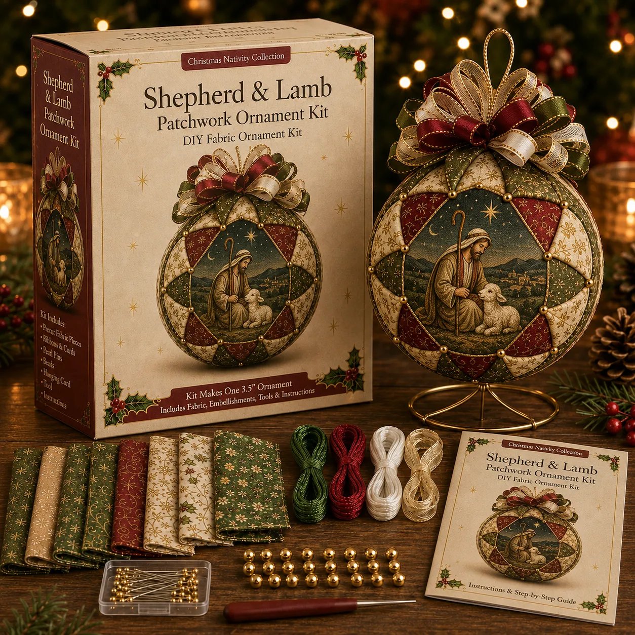 🔥LAST DAY 49% OFF⛪ Christmas Nativity Patchwork Ornament DIY Kit
