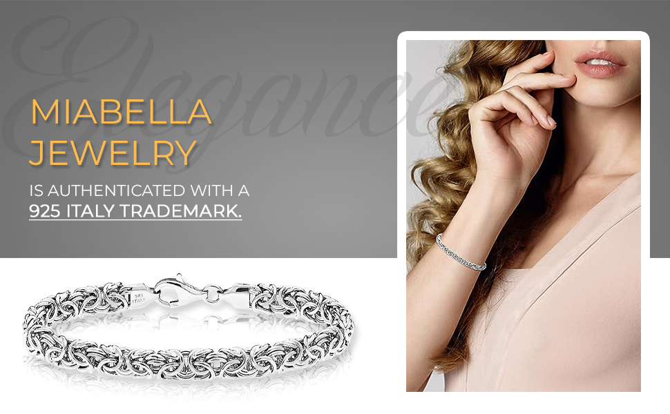 Miabella Italian 18K Gold Over Sterling Silver Byzantine Beaded Mesh Link Chain Bracelet for Women