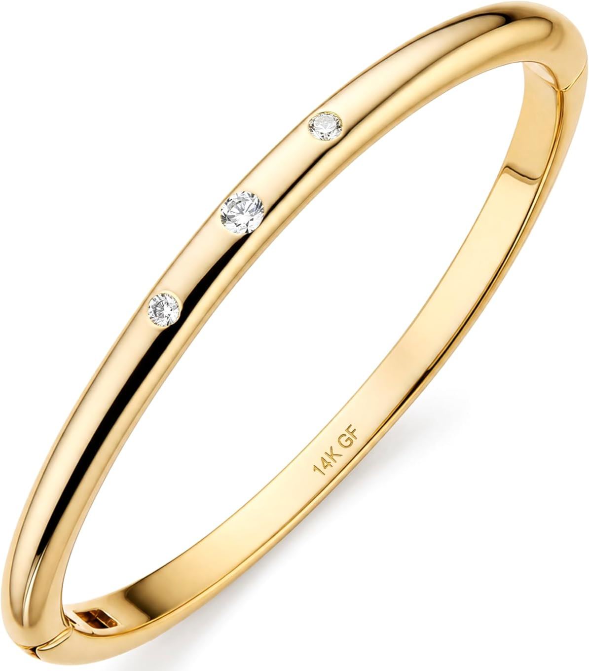 Gold Bangle Bracelets For Women, 14k Gold Filled Bangle Bracelets