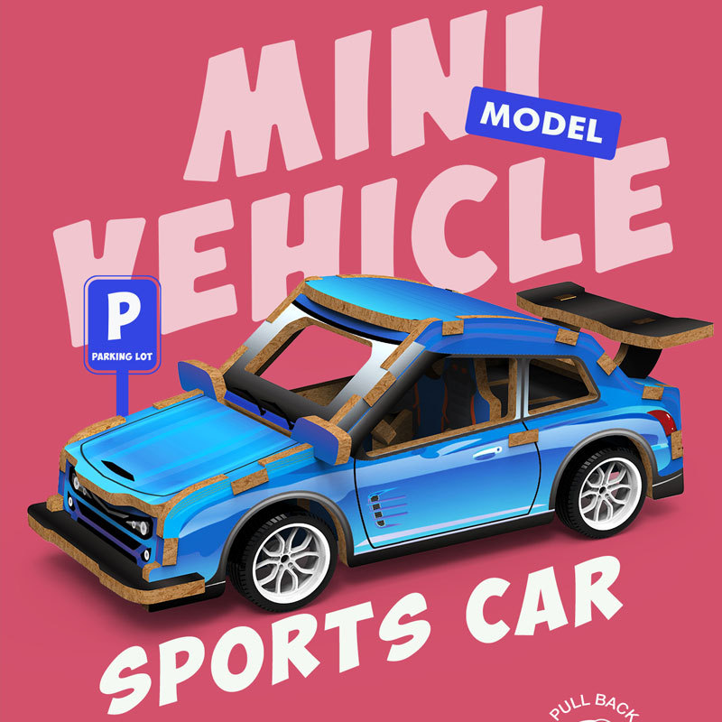 Wooden mini vehicle