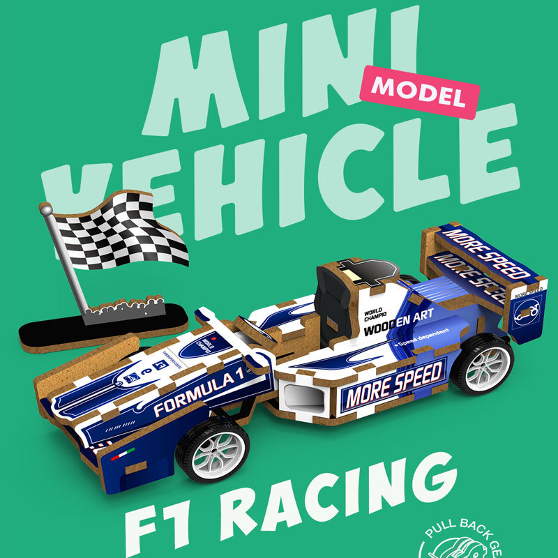 Wooden mini vehicle