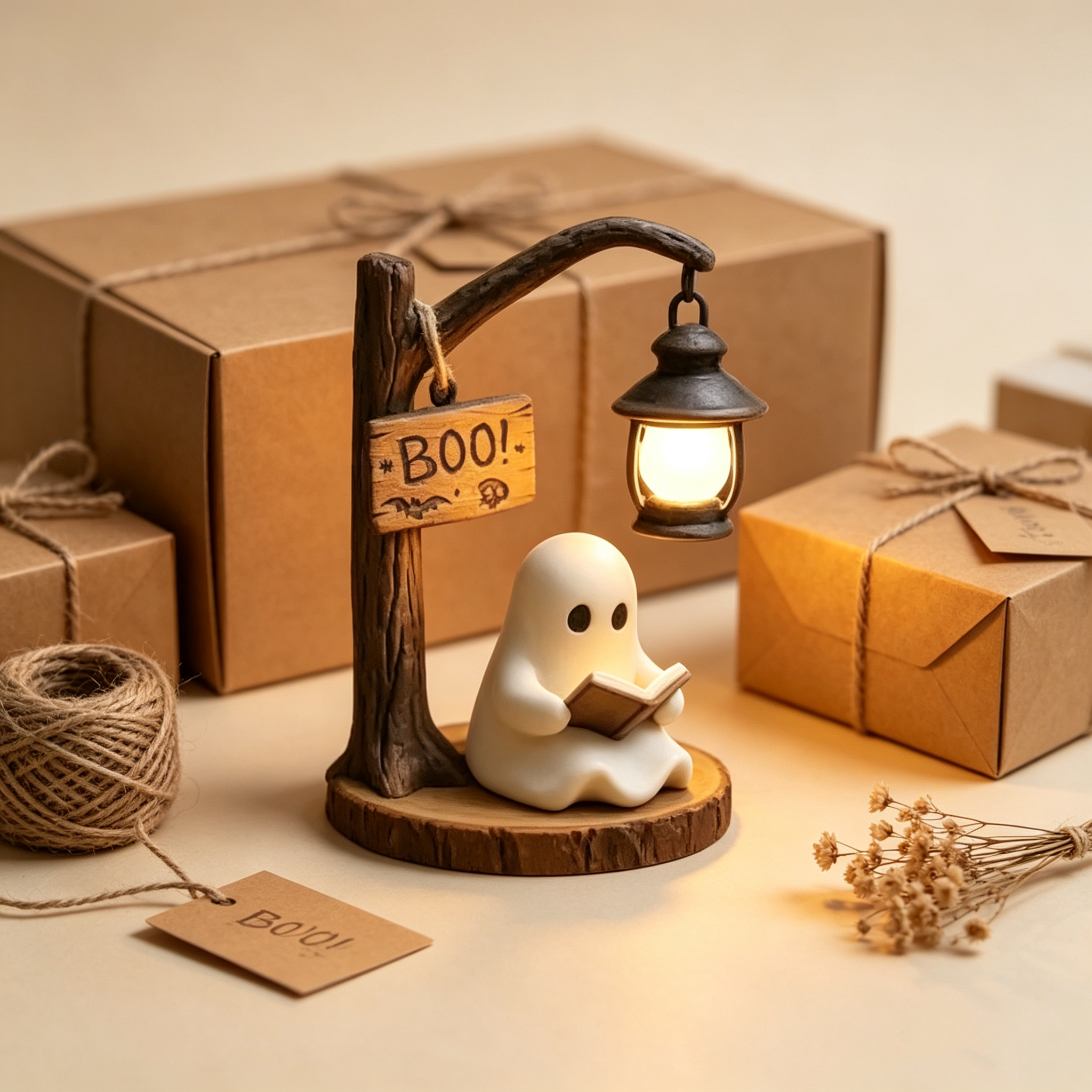 🔥Last Day Promotion 49% OFF - 👻📖Cute Ghost Reading Lantern - BOO!