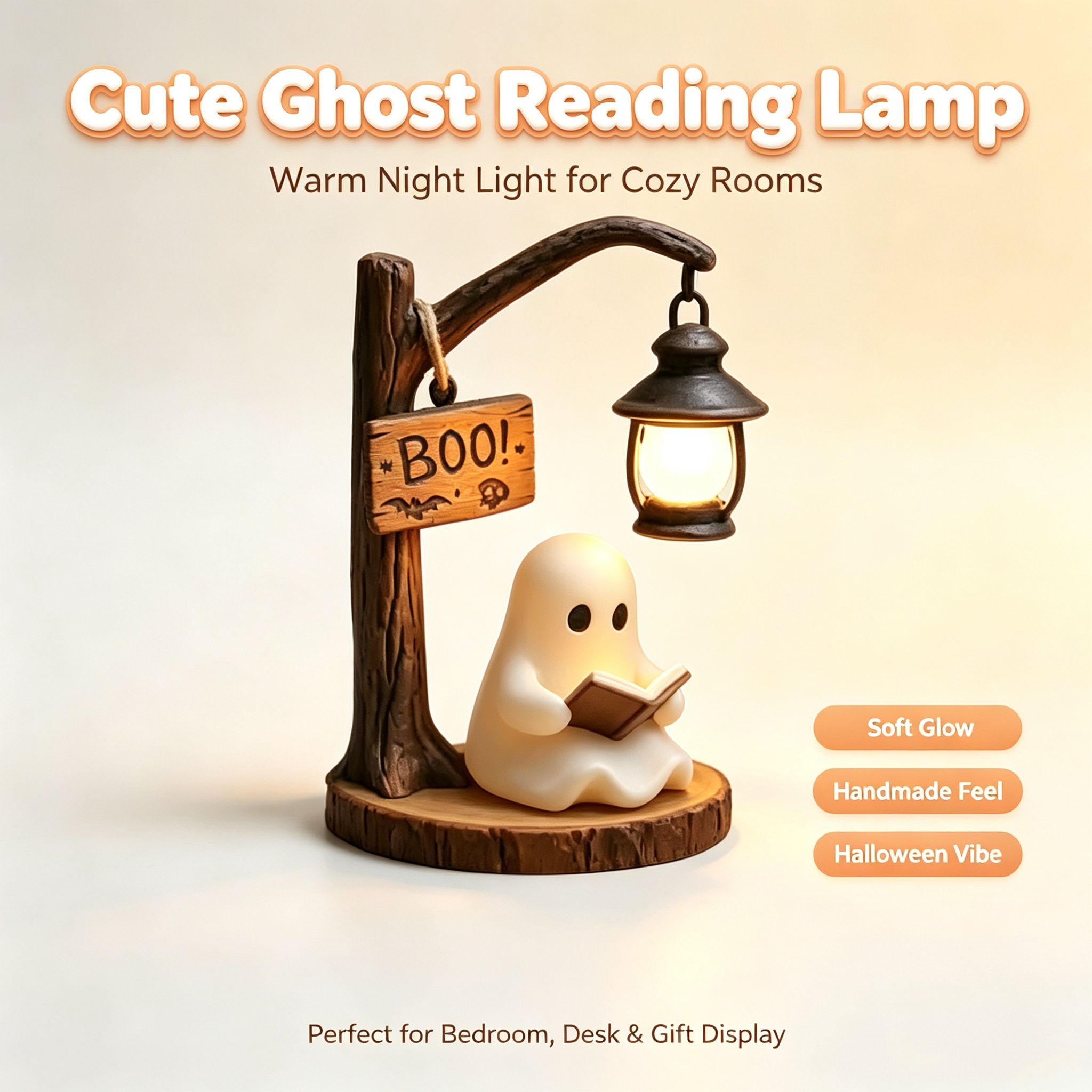 🔥Last Day Promotion 49% OFF - 👻📖Cute Ghost Reading Lantern - BOO!
