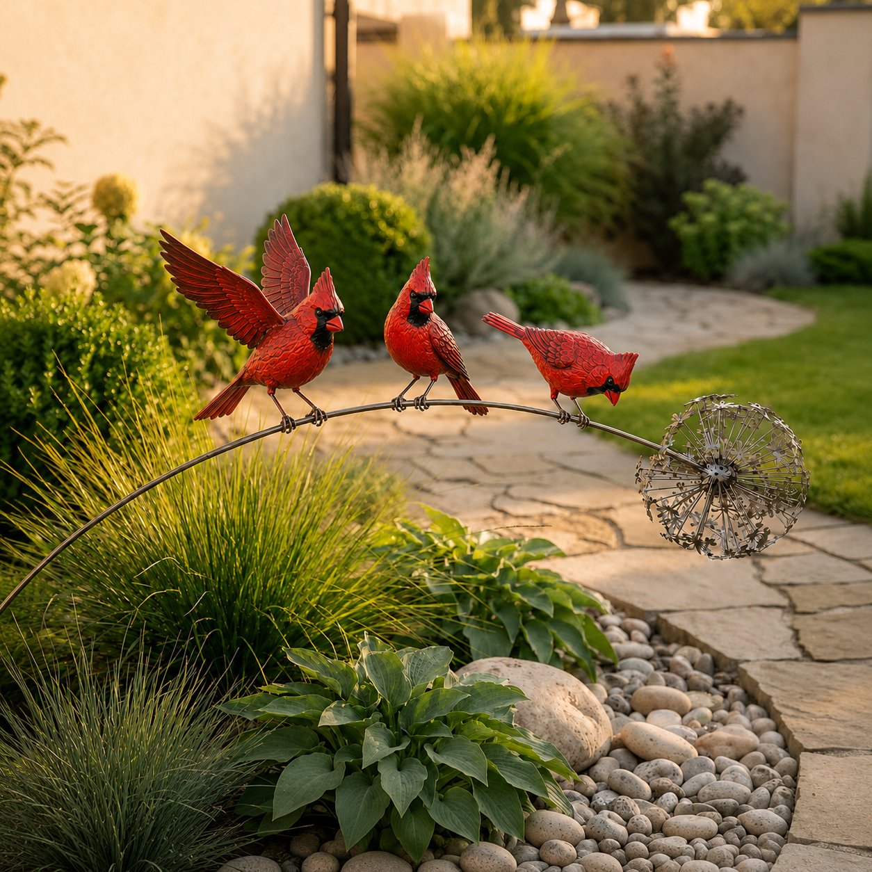 🐮Robin Memorial Garden Stake – “Loved Ones Are Near”