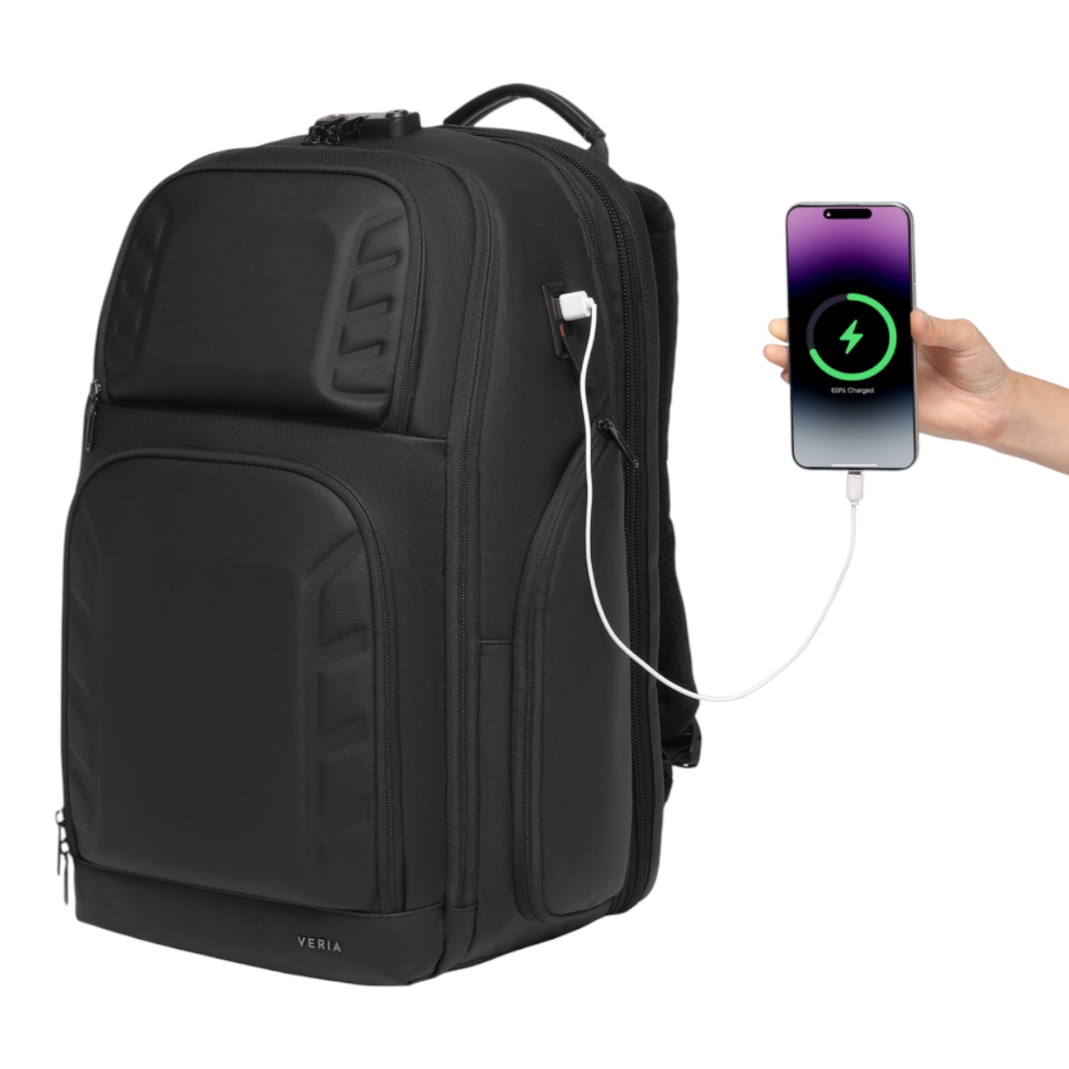 Mochila de Viaje Expandible de 35L con Compartimento para Laptop de 17", Impermeable de TPU, Puerto USB, Cerradura TSA, Apertura Tipo Maleta, Equipaje de Mano para Negocios, Trabajo y Viajes
